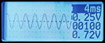 LCR-Reader-MP display in oscilloscope mode